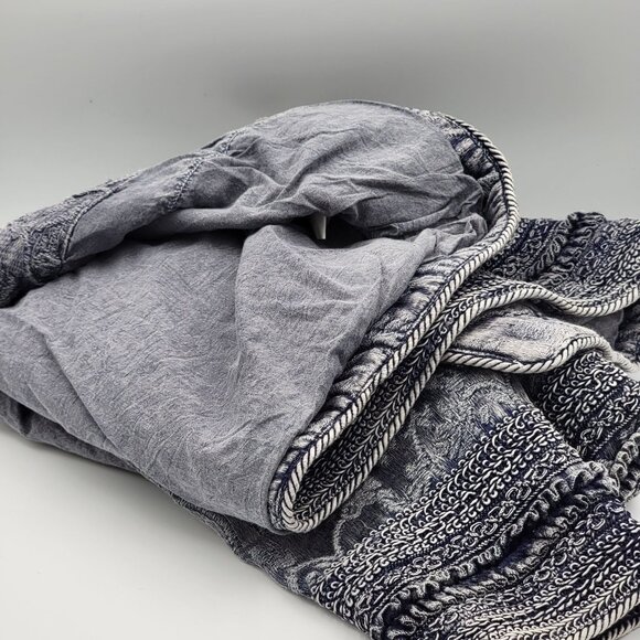 Choices Blue Embroidered Open Front Jacket - Womens Size S - Cotton Blend - Eleg - Picture 8 of 13